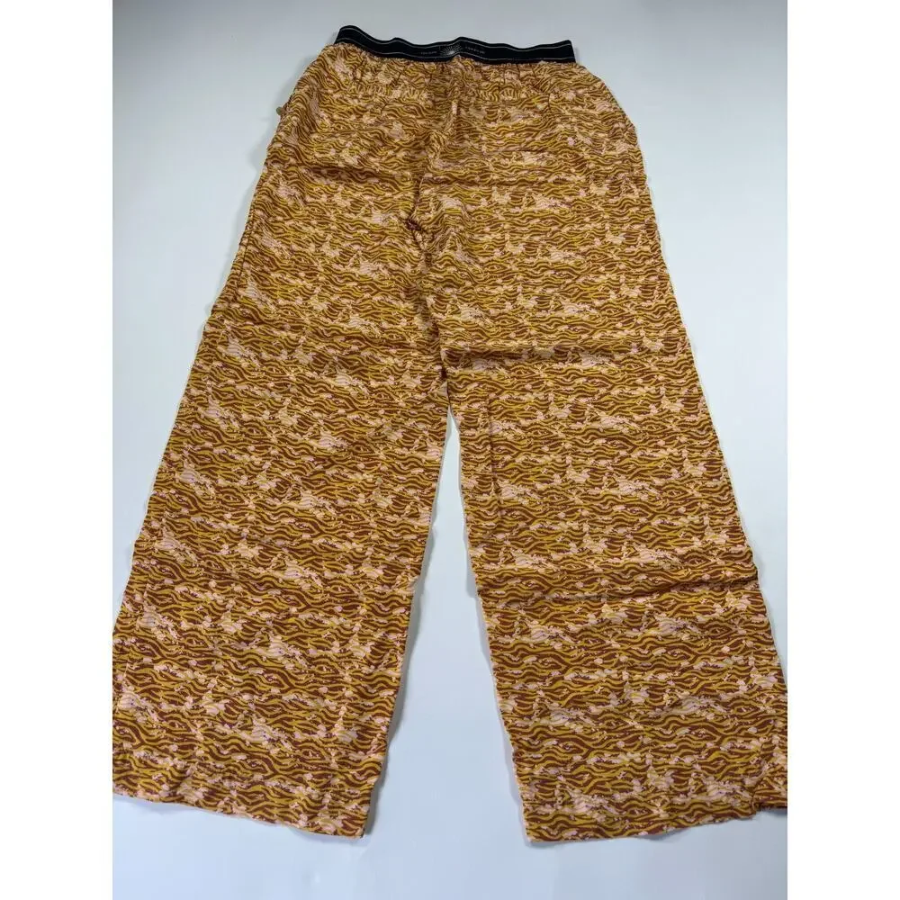Scotch & Soda Women’s Wide Leg Pants Size Small Drapey Printed High Rise Lounge - Picture 4 of 7